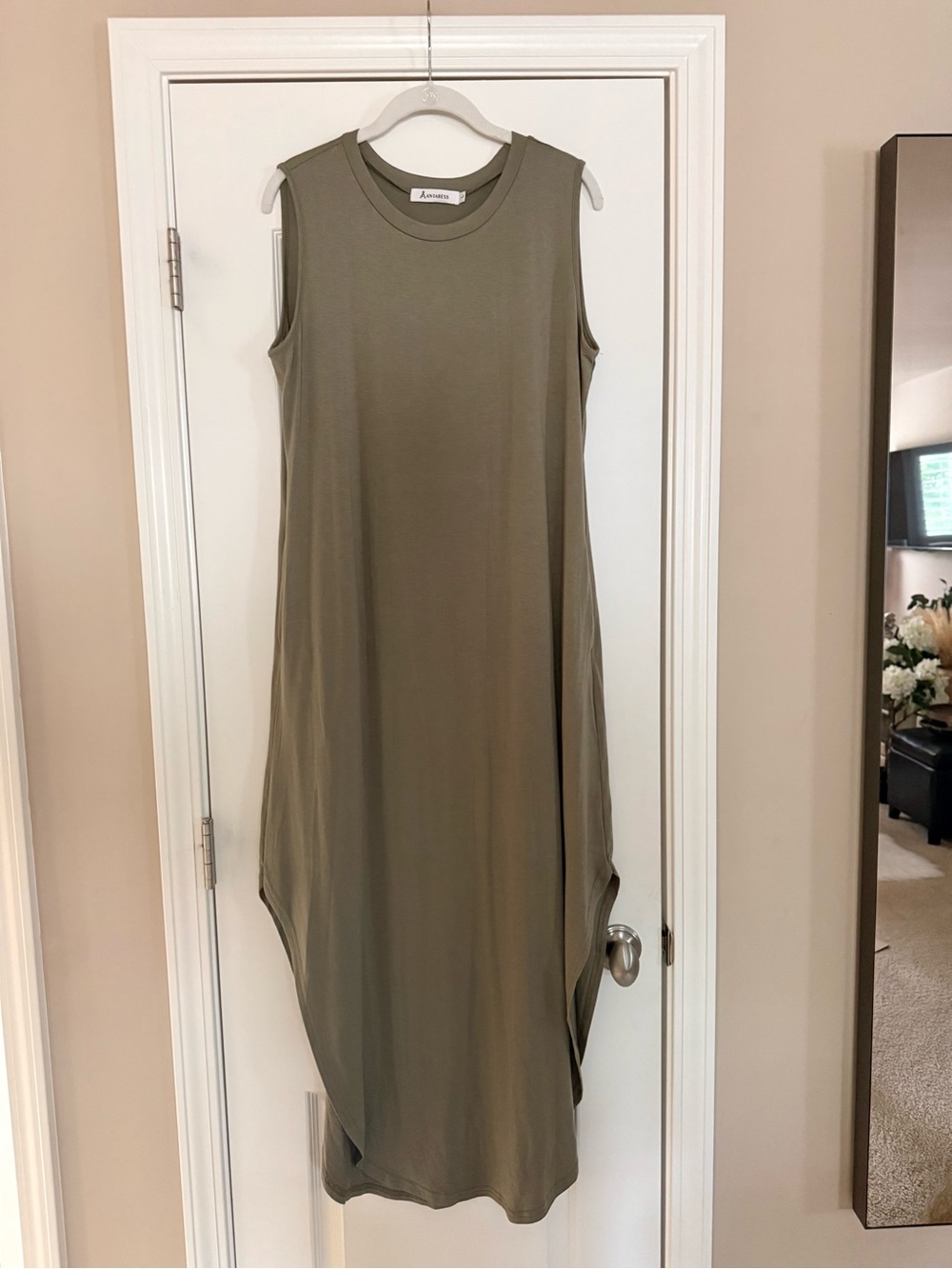 Olive Green Sleeveless Maxi Dress